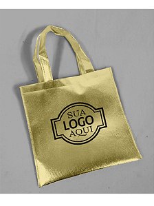 Mini Bolsa de TNT Metalizado Rugoso Personalizada - Brilho e Textura