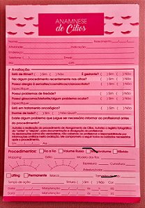 FICHA DE ANAMINESE CILIOS 50 folhas