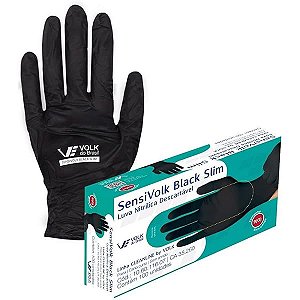 LUVAS NITRILICA SENSI BLACK SLIM VOLK DO BRASIL
