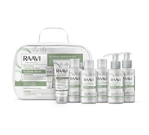 KIT FACIAL LIMPEZA DE PELE CLEAN SKIN RAAVI