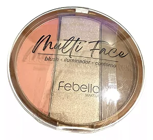 PALETA MULTI FACE BLUSH ILUMINADOR E CONTORNO FABELLA
