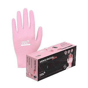 LUVAS NITRILICA SENSI ROSA SLIM VOLK DO BRASIL