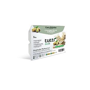 CERA ELÁSTICA CHOCOLATE BRANCO E PISTACHE TUTTI DEPIL 1kg