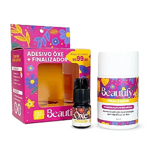 KIT ADESIVO OXE 3g + FINALIZADOR 50ml BEAUTIFY PRO
