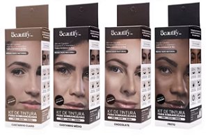 KIT TINTURA PARA SOBRANCELHAS, FIO E BARBA BEAUTIFY 10g