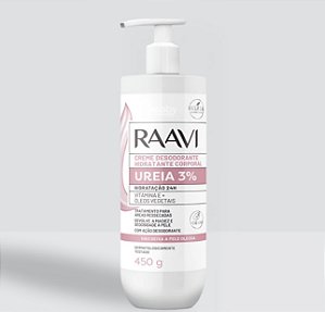 CREME DESODORANTE HIDRATANTE CORPORAL UREIA 3% RAAVI 450g