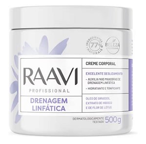 CREME DE MASSAGEM DRENAGEM LINFÁTICA CORPORAL - (500G) - RAAVI