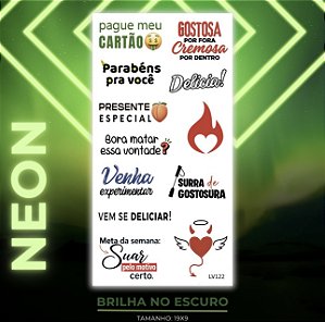 TATUAGEM INTIMA TEMPORÁRIA NEON BRILHAM NO ESCURO