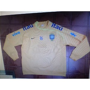 Agasalho seleção brasileira amarela número 16 tamanho G