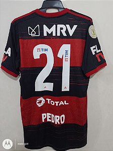 Camisa Flamengo Rubro Negra Jogo número 21 Pedro tamanho M