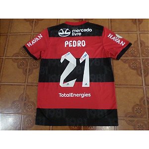 Camisa Flamengo Rubro Negra Jogo brasileiro número 21 Pedro tamanho M
