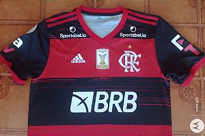 Camisa Flamengo Rubro Negra Jogo x. São Paulo brasileiro número 8 Gerson tamanho M