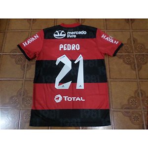 Camisa Flamengo Rubro negra jogo brasileiro número 21 Pedro tamanho M
