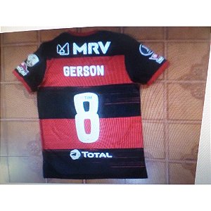 CAMISA  FLAMENGO  RUBRO  NEGRA  JOGO  LIBERTADORES   NUMERO   8    GERSON     TAMANHO