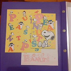 Peanuts Poa fundo amarelo Sanrio Importado 02 papéis de carta e 1 envelope