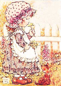 Papel de carta menina flor e gatinho