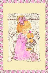 Papel de carta clarinho menina beijando ursinho