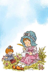 Papel de carta menina e boneca Sarah Kay