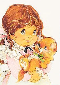 Papel de carta menina vintage art big