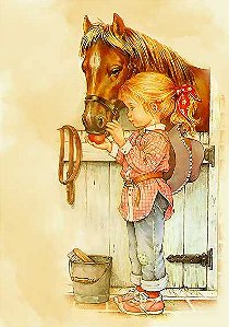 Papel de carta Menina e cavalo Lisi