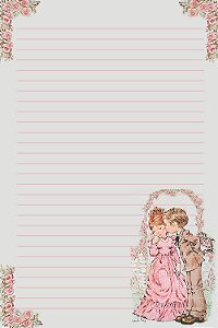 Papel de carta namorados com linhas pautadas Sarah Kay