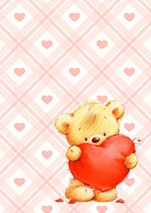 Papel de carta urso e coração