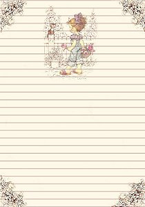 Papel de carta com linhas pautadas Sarah Kay