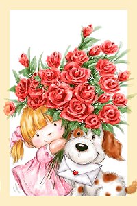 Papel de carta menina e pet