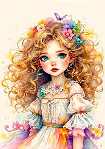 Papel de carta boneca de porcelana art big