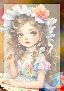 Papel de carta clarinho boneca de porcelana