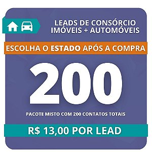 200 Leads de Consórcio de Imóvel e Automóvel