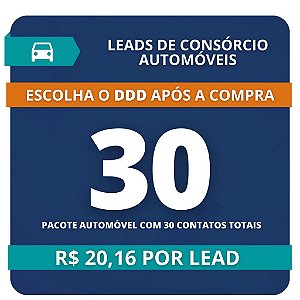 30 Leads de Consórcio de Automóvel