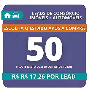 50 Leads de Consórcio MISTO (Imóvel e Automóvel)