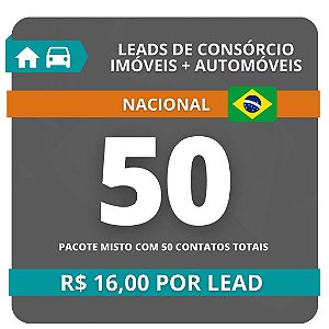 50 Leads de Consórcio MISTO (Imóvel e Automóvel)
