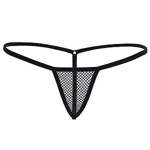 Micro calcinha fio dental em tecido furadinho arrastao