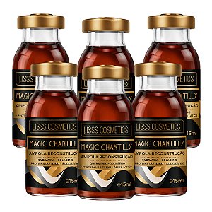 Kit 6 Unidades Ampola Reconstrução Magic Chantilly 15ml – Lisss Cosmetics