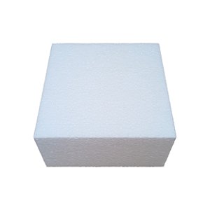 Base Bolo Falso Quadrado Isopor 20Cm x 10Cm EPS Casamento