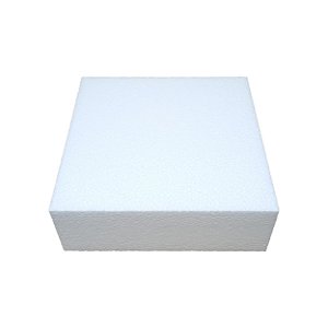 Base Bolo Falso Quadrado Isopor 30Cm x 10Cm Festa Batizado