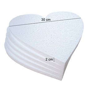 Disco De Isopor EPS Coração 30Cm x 2Cm Pct C/5 Un Doces