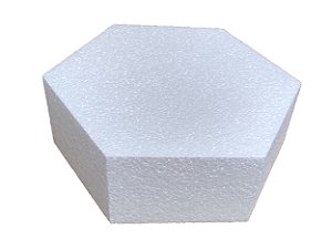 Base De Bolo Fake Isopor 30 Cm x 12 Cm de Altura Sextavado