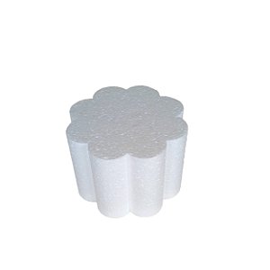 Base Isopor Bolo Fake Formato Flor 25 x 15cm Para Bolo Cenográfico
