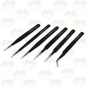 KIT de 6 Pinças Vetus Tweezers Antiestática