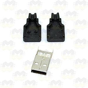 Conector USB Macho Tipo A de 4 Pinos com Capa