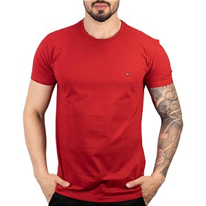 Camiseta Tommy Hilfiger Básica Vermelha