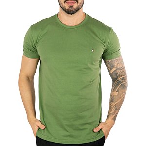 Camiseta Tommy Hilfiger Básica Verde Musgo