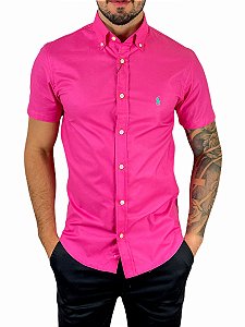 Camisa RL Oxford Rosa Manga Curta