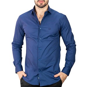 Camisa VersatiOld Custom Slim Fit Azul