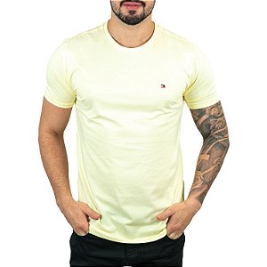 Camiseta Tommy Hilfiger clássica pima cotton branca