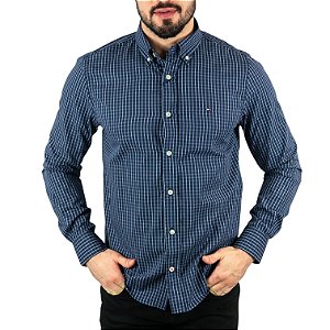 Camisa Tommy Jeans Xadrez Azul Marinho