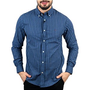 Camisa Tommy Jeans Xadrez Azul